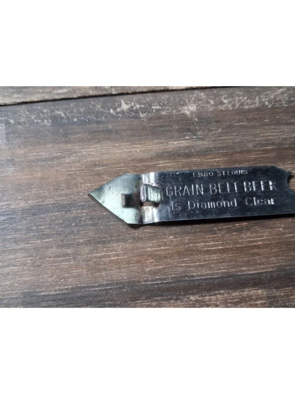 Grain Belt Beer Bottle Opener Vintage Is Diamond Clear Emro St. Louis Church Key